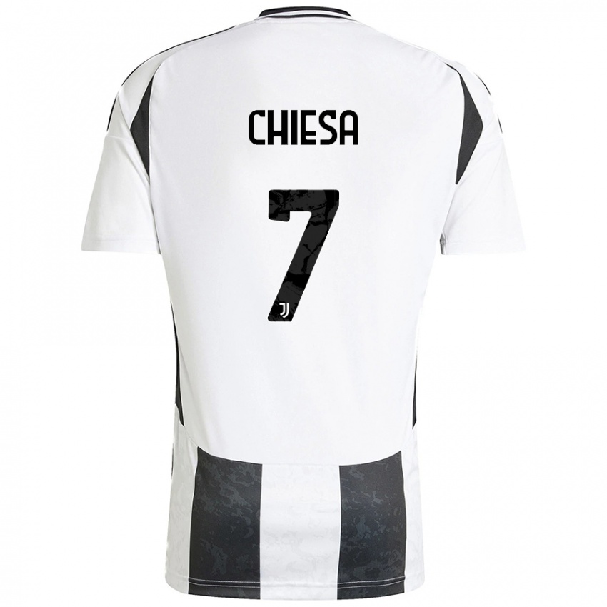 Niño Camiseta Federico Chiesa #7 Blanco Negro 1ª Equipación 2024/25 La Camisa Perú