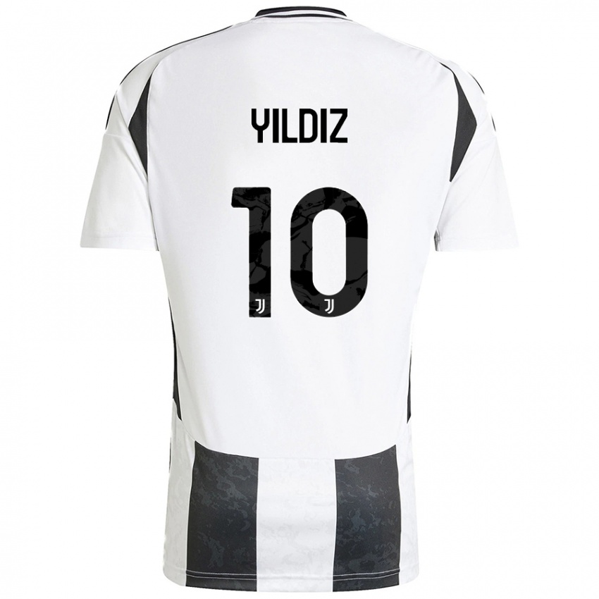 Niño Camiseta Kenan Yildiz #10 Blanco Negro 1ª Equipación 2024/25 La Camisa Perú