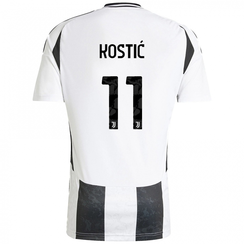 Niño Camiseta Filip Kostic #11 Blanco Negro 1ª Equipación 2024/25 La Camisa Perú