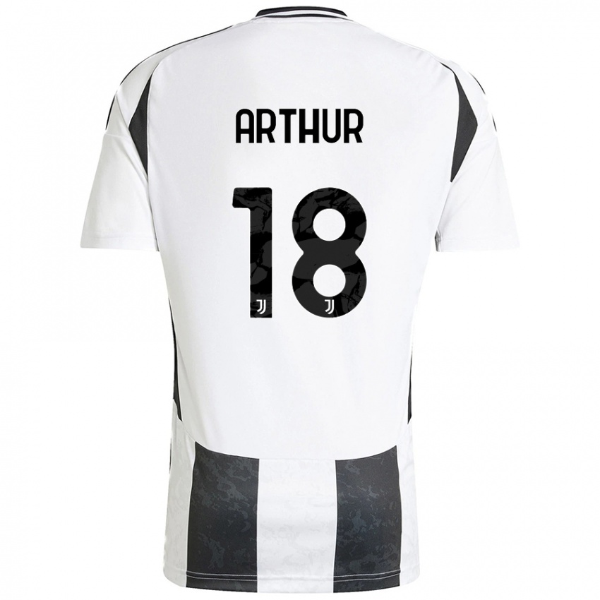 Niño Camiseta Arthur Melo #18 Blanco Negro 1ª Equipación 2024/25 La Camisa Perú