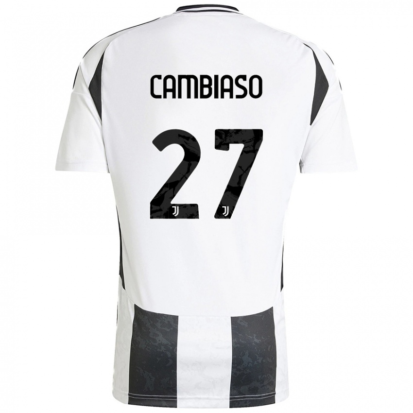 Niño Camiseta Andrea Cambiaso #27 Blanco Negro 1ª Equipación 2024/25 La Camisa Perú