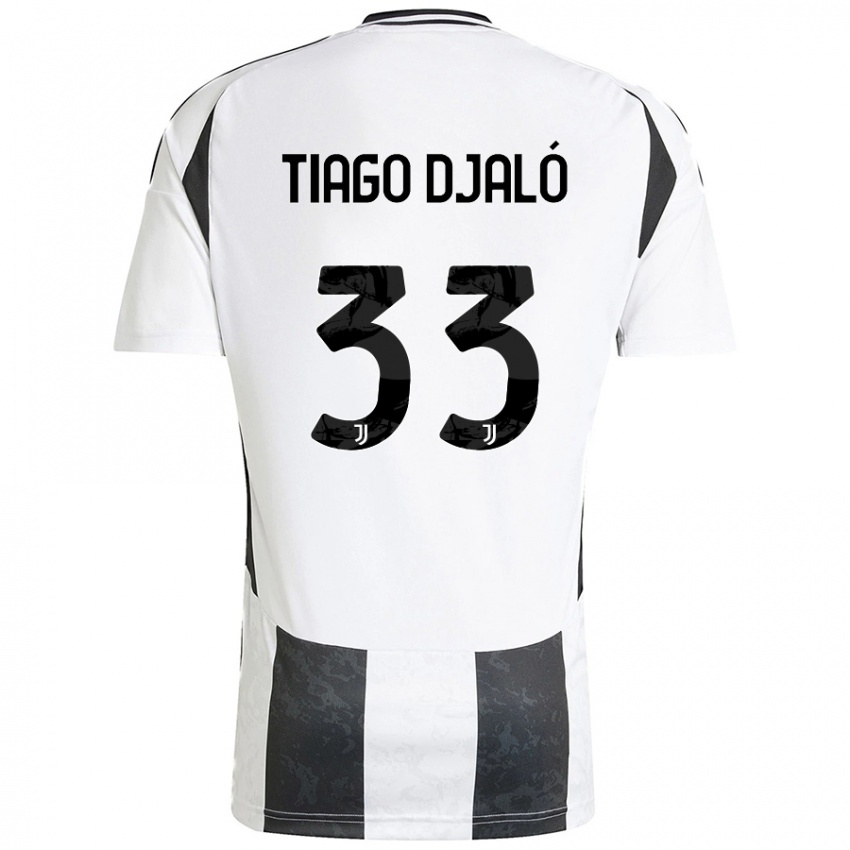 Niño Camiseta Tiago Djaló #33 Blanco Negro 1ª Equipación 2024/25 La Camisa Perú