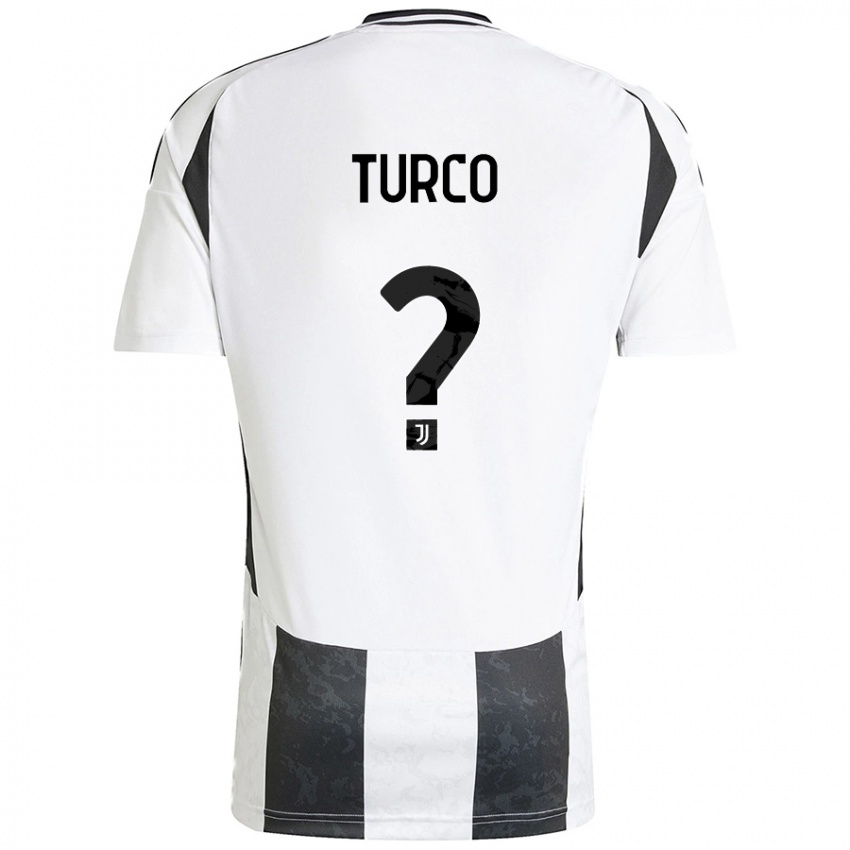 Niño Camiseta Stefano Turco #0 Blanco Negro 1ª Equipación 2024/25 La Camisa Perú