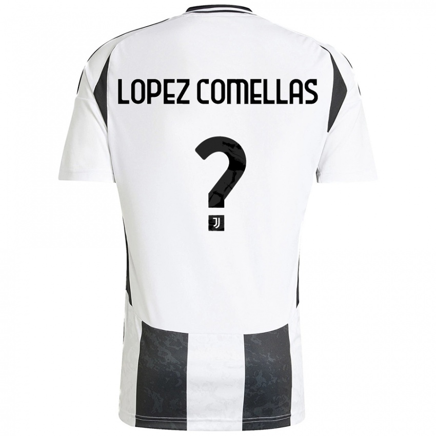 Niño Camiseta Ivan Lopez Comellas #0 Blanco Negro 1ª Equipación 2024/25 La Camisa Perú