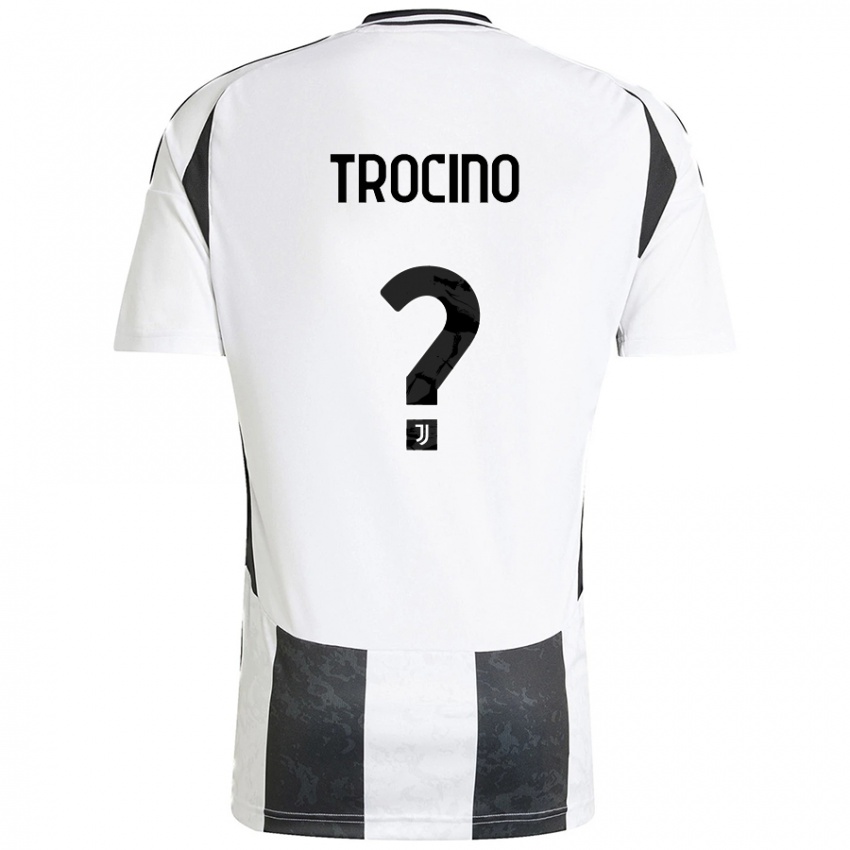 Niño Camiseta Luca Trocino #0 Blanco Negro 1ª Equipación 2024/25 La Camisa Perú