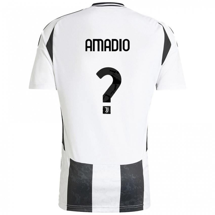 Niño Camiseta Alex Amadio #0 Blanco Negro 1ª Equipación 2024/25 La Camisa Perú