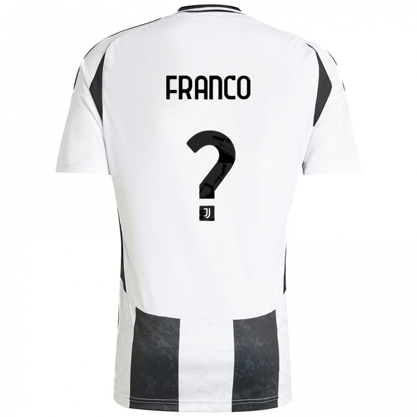 Niño Camiseta Christian Franco #0 Blanco Negro 1ª Equipación 2024/25 La Camisa Perú