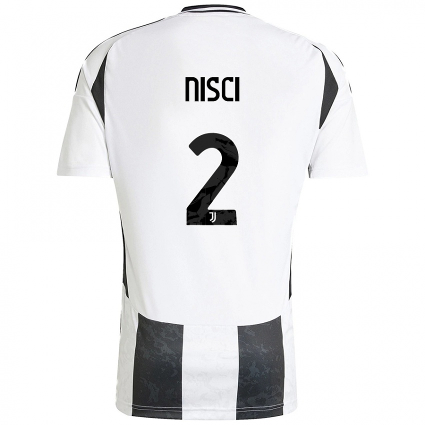 Niño Camiseta Alessandro Nisci #2 Blanco Negro 1ª Equipación 2024/25 La Camisa Perú