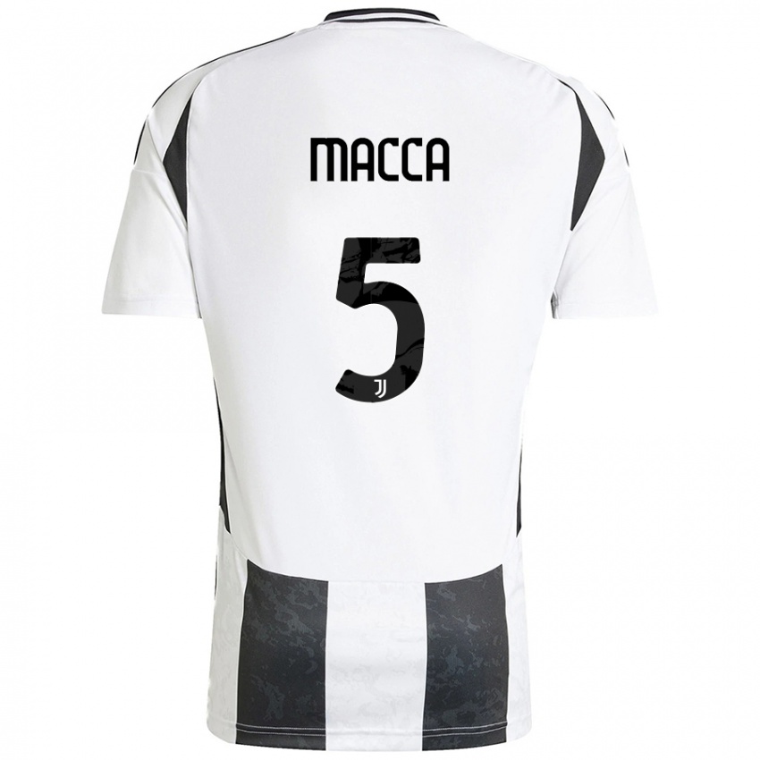 Niño Camiseta Federico Macca #5 Blanco Negro 1ª Equipación 2024/25 La Camisa Perú