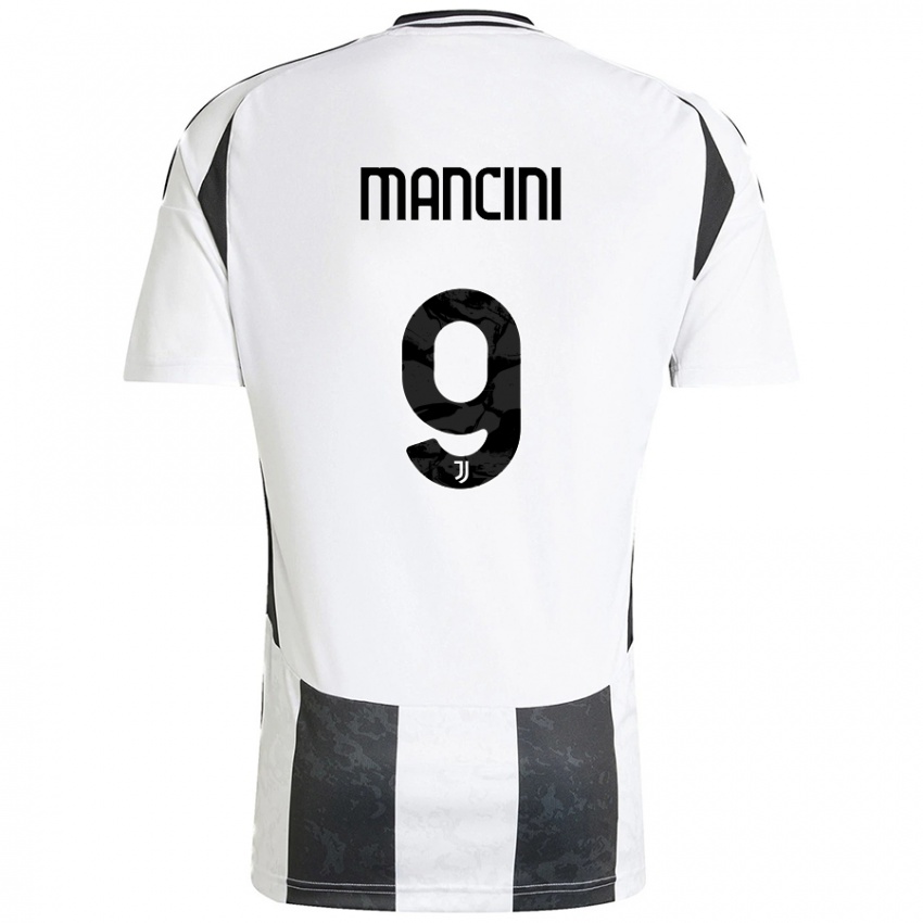 Niño Camiseta Tommaso Mancini #9 Blanco Negro 1ª Equipación 2024/25 La Camisa Perú