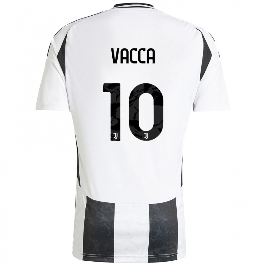 Niño Camiseta Alessio Vacca #10 Blanco Negro 1ª Equipación 2024/25 La Camisa Perú