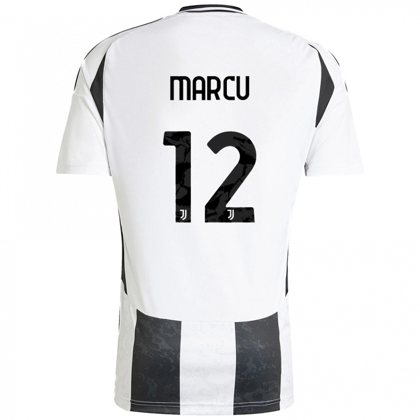 Niño Camiseta Alessio Marcu #12 Blanco Negro 1ª Equipación 2024/25 La Camisa Perú