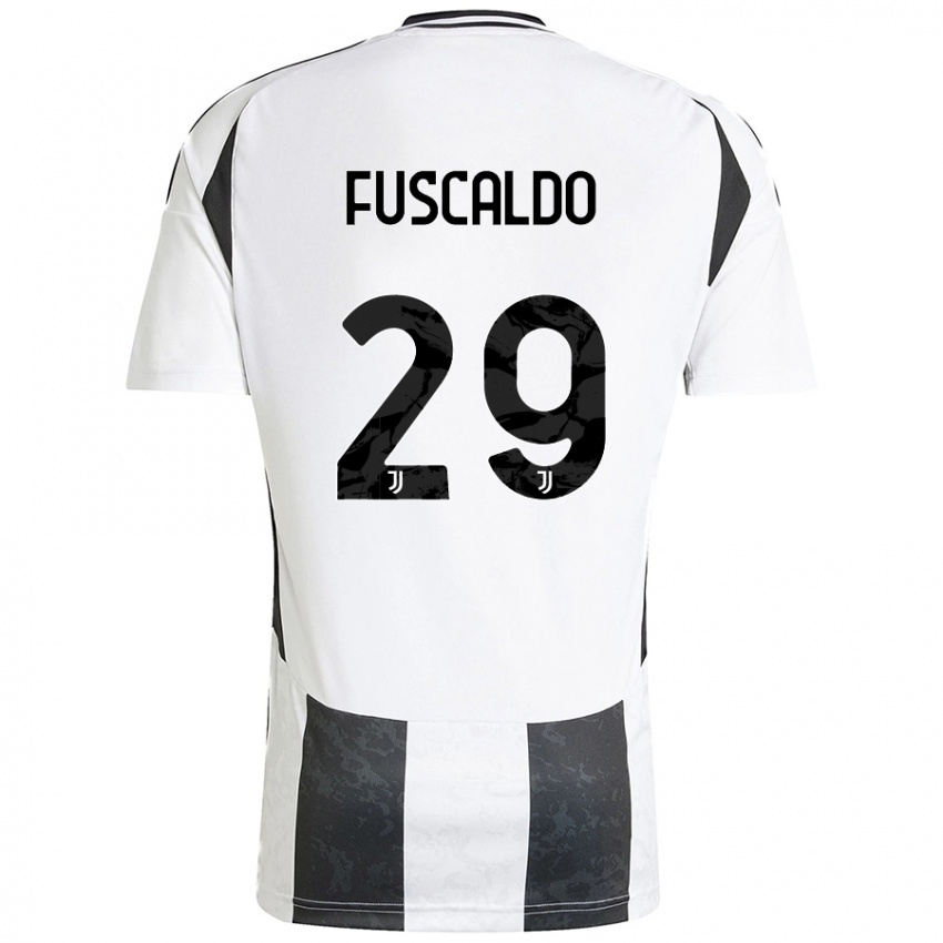 Niño Camiseta Matteo Fuscaldo #29 Blanco Negro 1ª Equipación 2024/25 La Camisa Perú