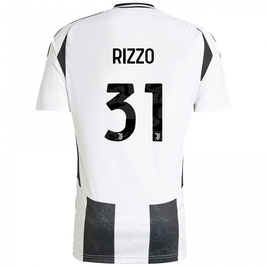 Niño Camiseta Niccolò Rizzo #31 Blanco Negro 1ª Equipación 2024/25 La Camisa Perú