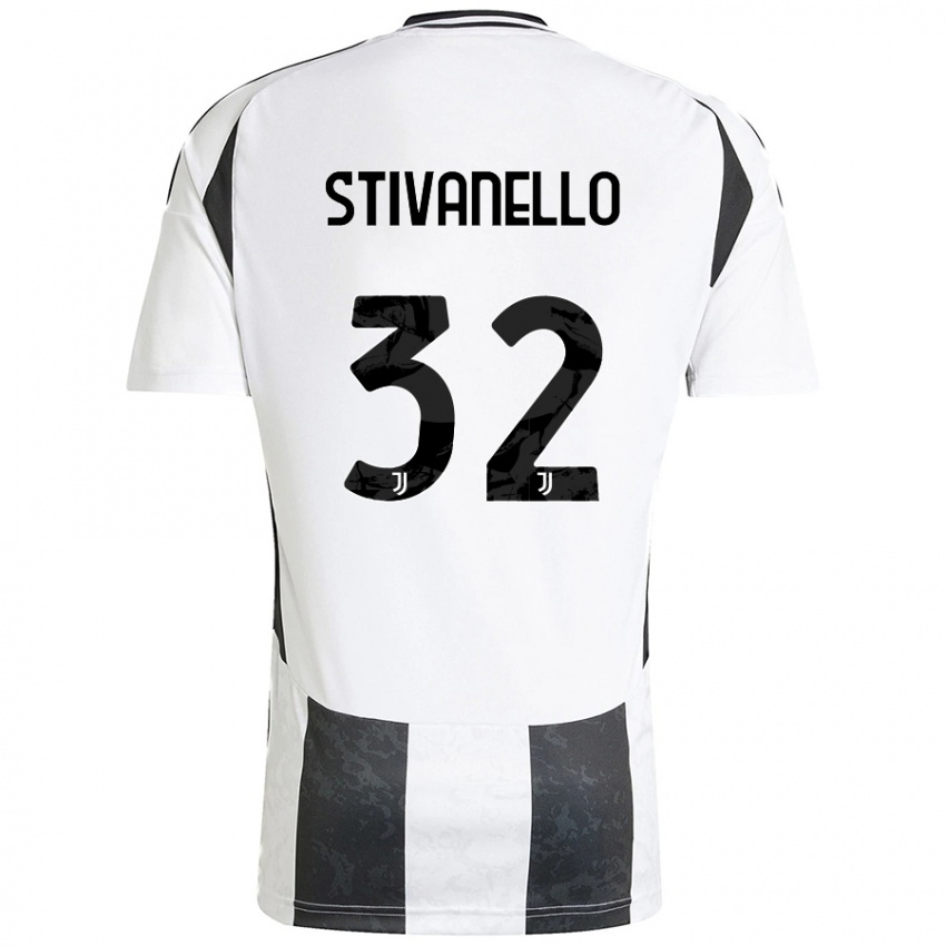 Niño Camiseta Riccardo Stivanello #32 Blanco Negro 1ª Equipación 2024/25 La Camisa Perú