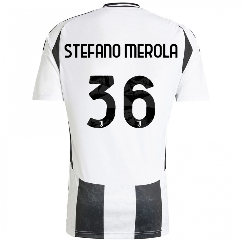 Niño Camiseta Antonio Stefano Merola #36 Blanco Negro 1ª Equipación 2024/25 La Camisa Perú