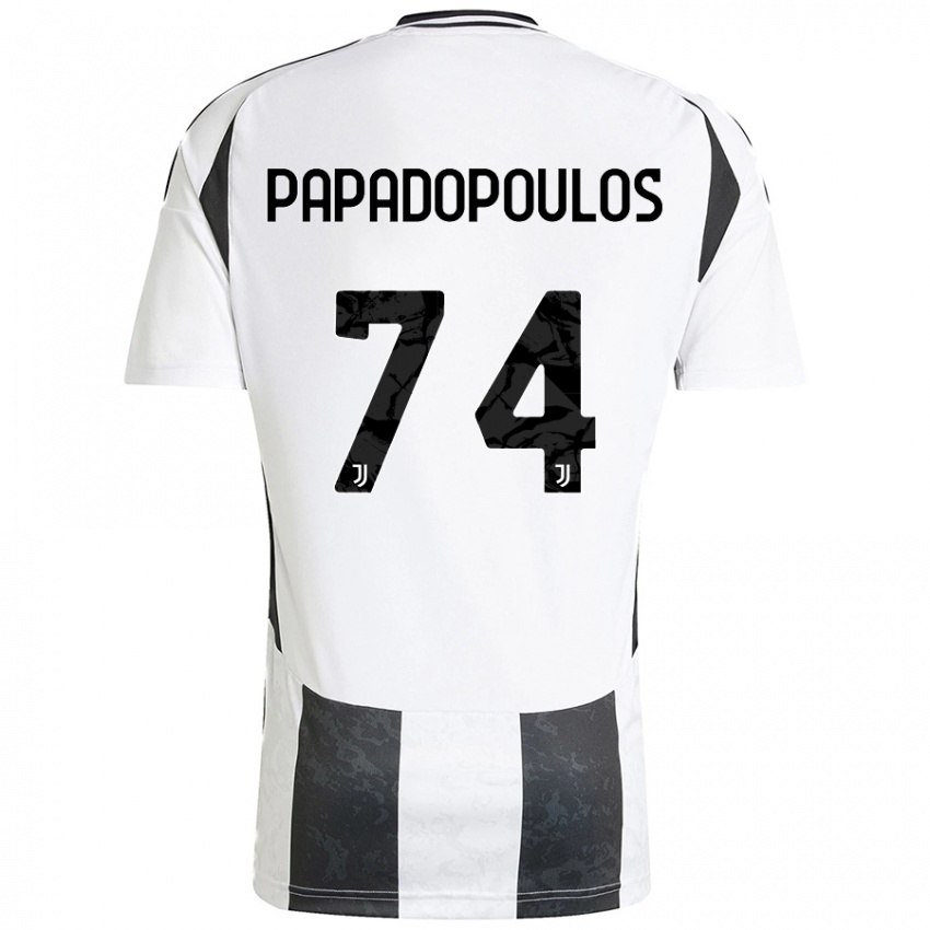 Niño Camiseta Christos Papadopoulos #74 Blanco Negro 1ª Equipación 2024/25 La Camisa Perú