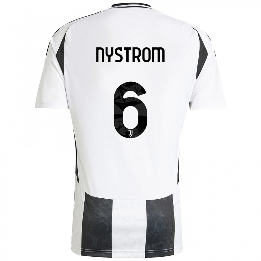 Niño Camiseta Paulina Nyström #6 Blanco Negro 1ª Equipación 2024/25 La Camisa Perú