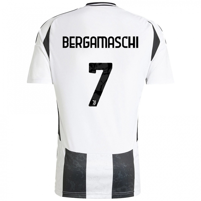 Niño Camiseta Valentina Bergamaschi #7 Blanco Negro 1ª Equipación 2024/25 La Camisa Perú