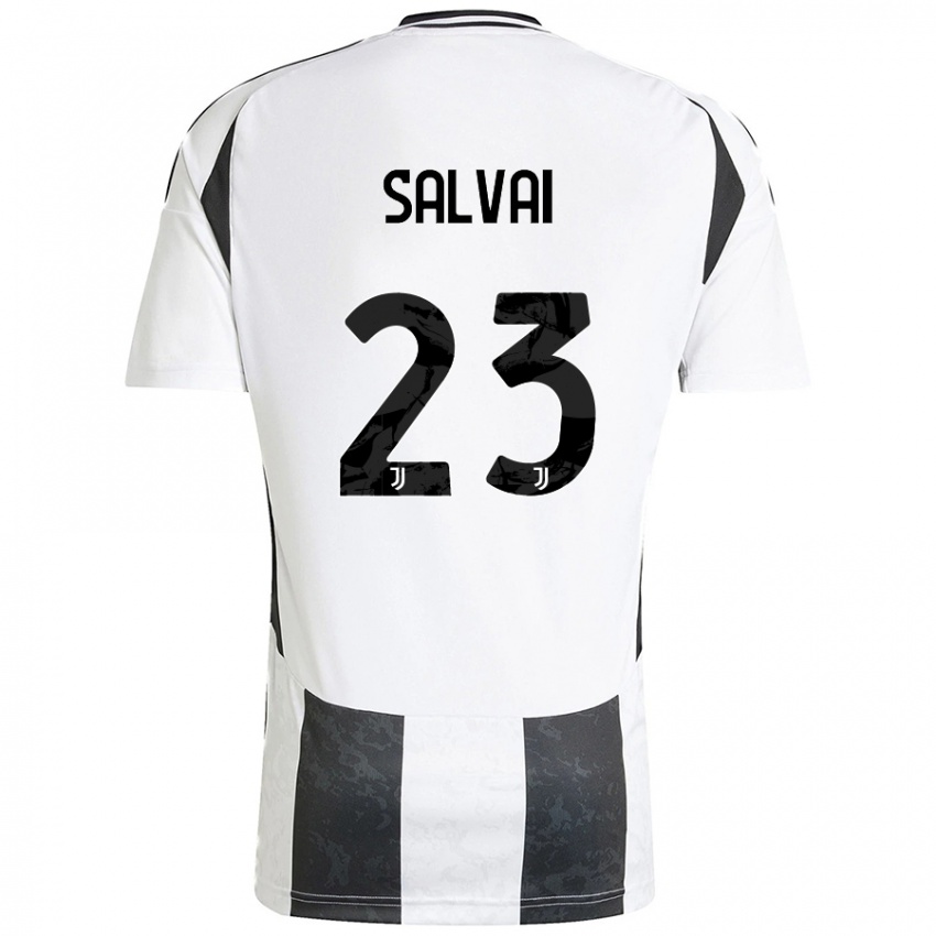 Niño Camiseta Cecilia Salvai #23 Blanco Negro 1ª Equipación 2024/25 La Camisa Perú