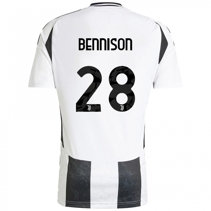 Niño Camiseta Hanna Bennison #28 Blanco Negro 1ª Equipación 2024/25 La Camisa Perú