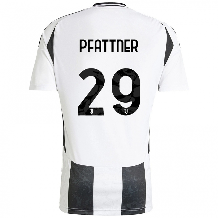 Niño Camiseta Elisa Pfattner #29 Blanco Negro 1ª Equipación 2024/25 La Camisa Perú