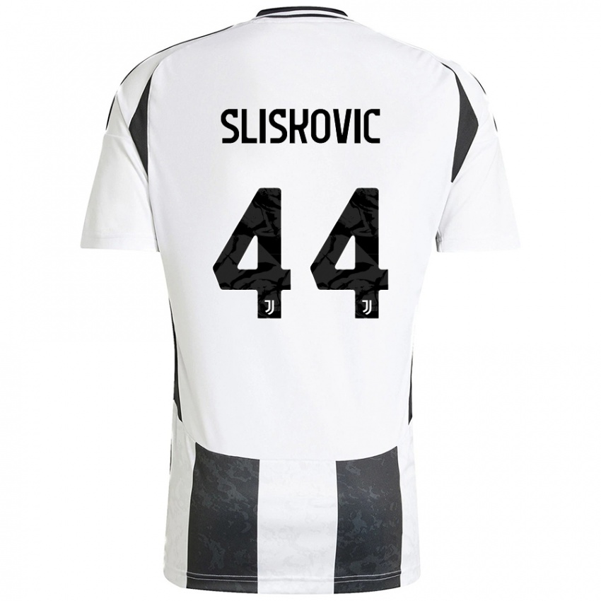 Niño Camiseta Gloria Slišković #44 Blanco Negro 1ª Equipación 2024/25 La Camisa Perú