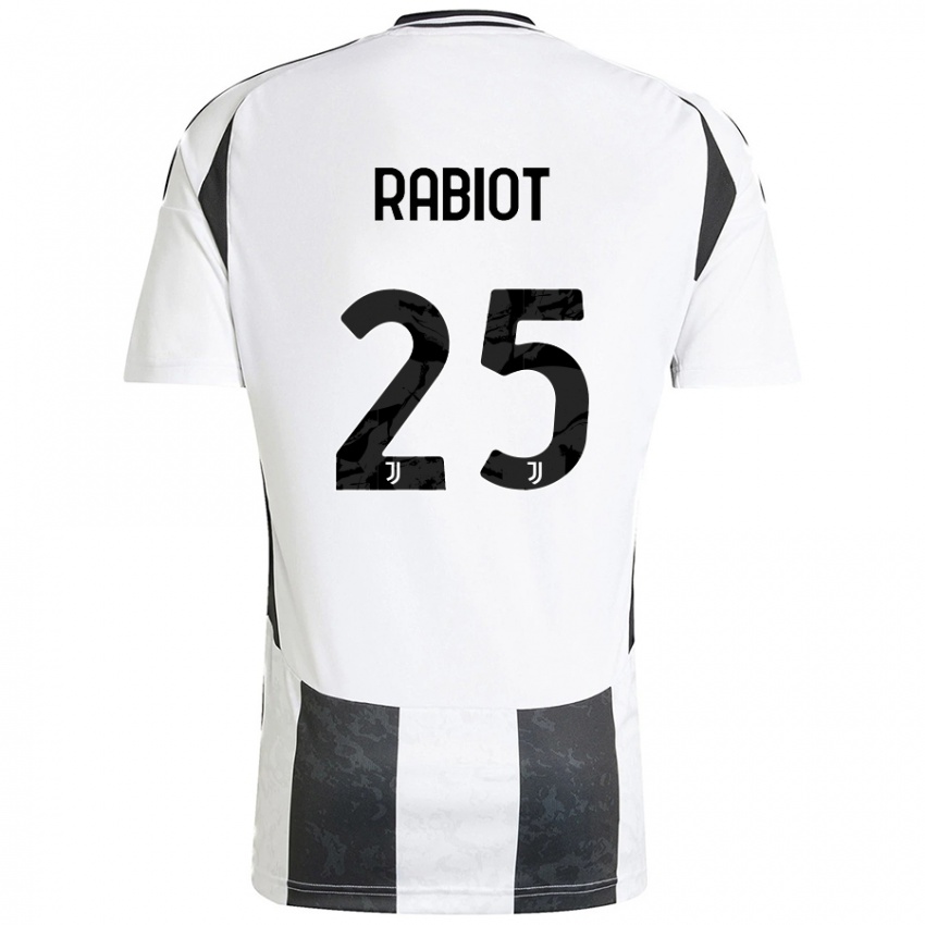 Niño Camiseta Adrien Rabiot #25 Blanco Negro 1ª Equipación 2024/25 La Camisa Perú