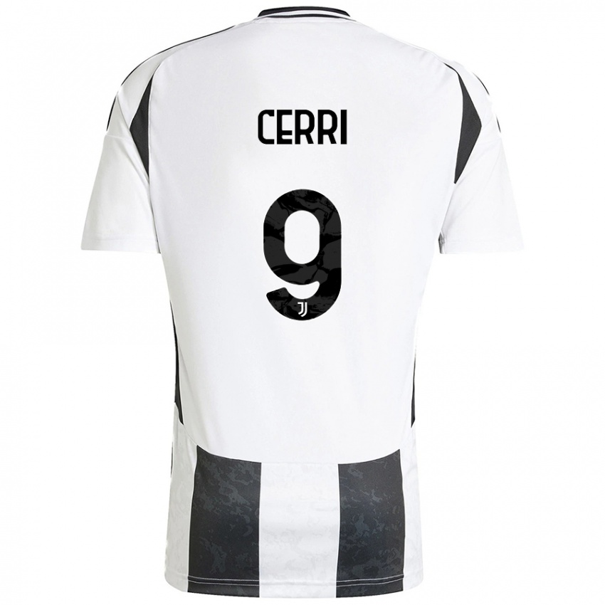 Niño Camiseta Leonardo Cerri #9 Blanco Negro 1ª Equipación 2024/25 La Camisa Perú