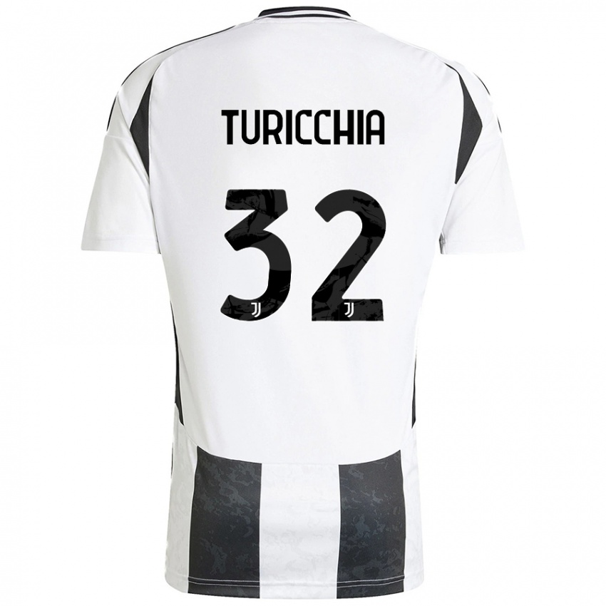 Niño Camiseta Riccardo Turicchia #32 Blanco Negro 1ª Equipación 2024/25 La Camisa Perú