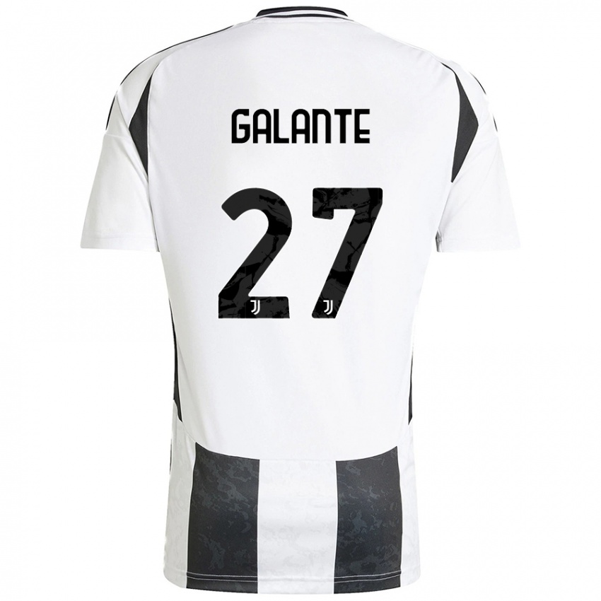 Niño Camiseta Tommaso Galante #27 Blanco Negro 1ª Equipación 2024/25 La Camisa Perú