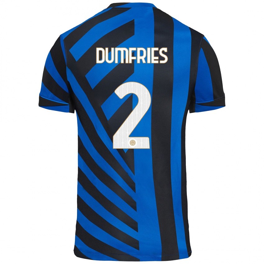 Niño Camiseta Denzel Dumfries #2 Azul Negro 1ª Equipación 2024/25 La Camisa Perú