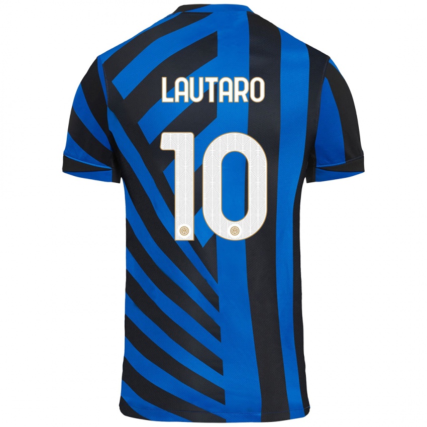 Niño Camiseta Lautaro Martínez #10 Azul Negro 1ª Equipación 2024/25 La Camisa Perú