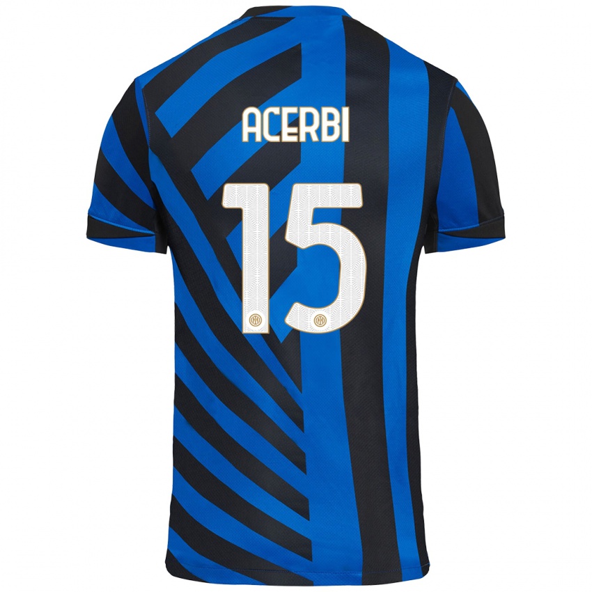 Niño Camiseta Francesco Acerbi #15 Azul Negro 1ª Equipación 2024/25 La Camisa Perú