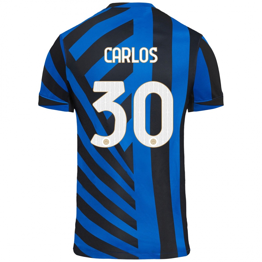 Niño Camiseta Carlos Augusto #30 Azul Negro 1ª Equipación 2024/25 La Camisa Perú