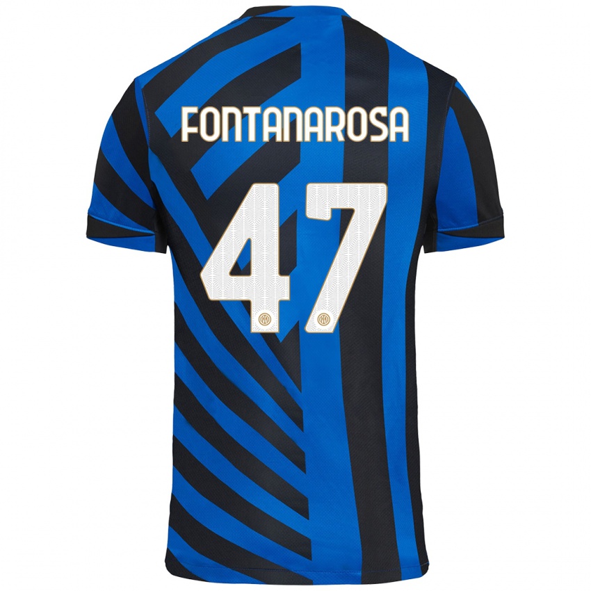 Niño Camiseta Alessandro Fontanarosa #47 Azul Negro 1ª Equipación 2024/25 La Camisa Perú