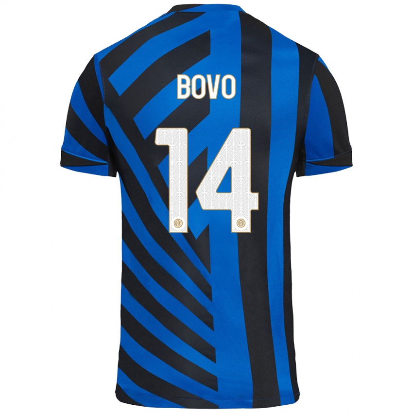 Niño Camiseta Leonardo Bovo #14 Azul Negro 1ª Equipación 2024/25 La Camisa Perú