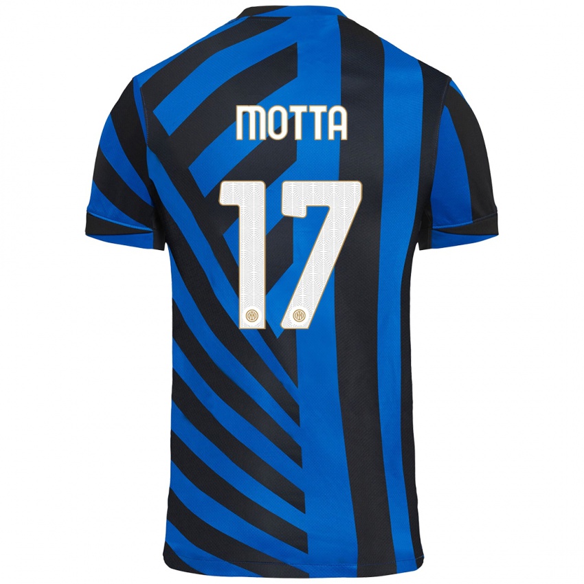 Niño Camiseta Matteo Motta #17 Azul Negro 1ª Equipación 2024/25 La Camisa Perú