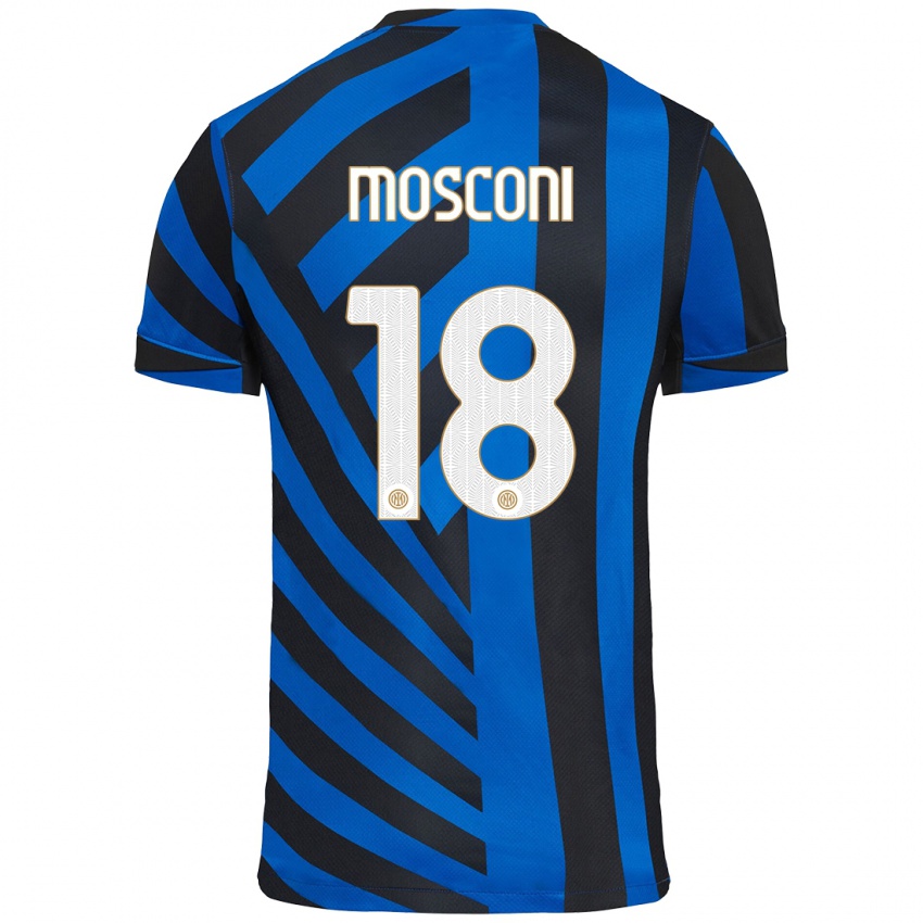 Niño Camiseta Mattia Mosconi #18 Azul Negro 1ª Equipación 2024/25 La Camisa Perú