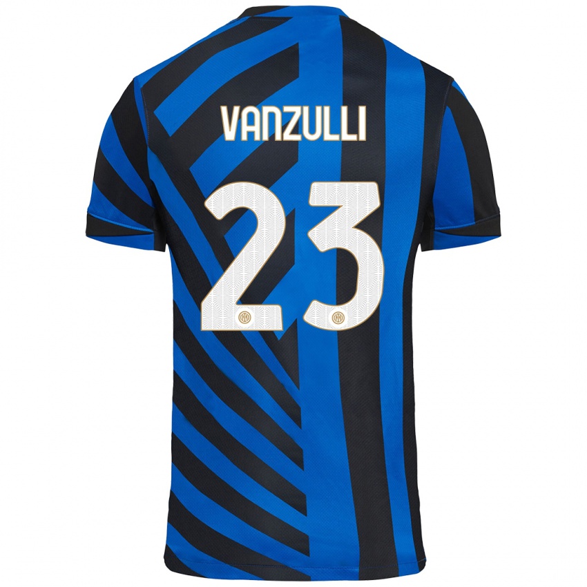 Niño Camiseta Marco Vanzulli #23 Azul Negro 1ª Equipación 2024/25 La Camisa Perú