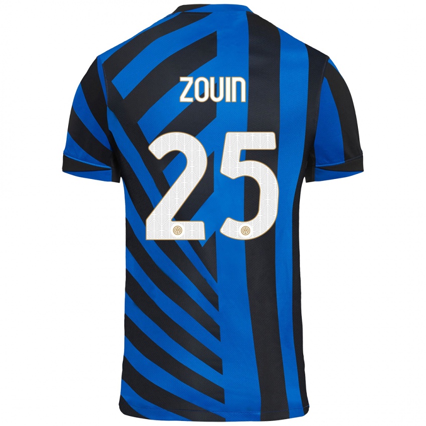 Niño Camiseta Aymen Zouin #25 Azul Negro 1ª Equipación 2024/25 La Camisa Perú