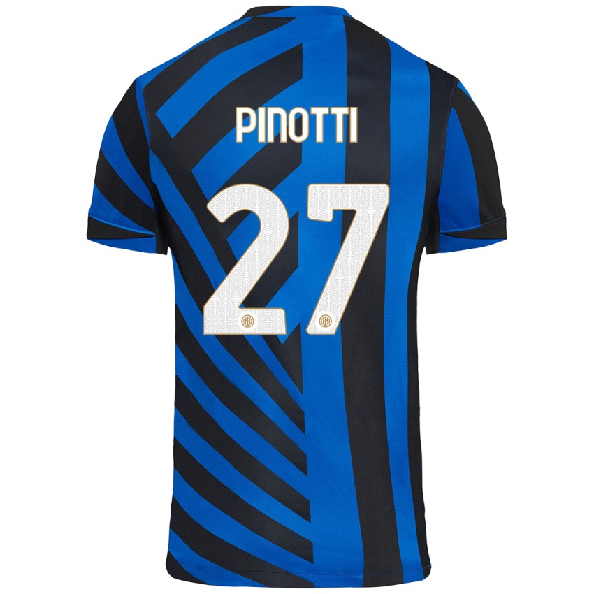 Niño Camiseta Manuel Pinotti #27 Azul Negro 1ª Equipación 2024/25 La Camisa Perú