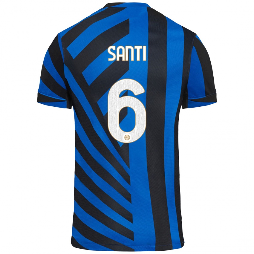 Niño Camiseta Irene Santi #6 Azul Negro 1ª Equipación 2024/25 La Camisa Perú