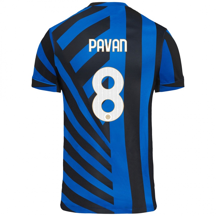 Niño Camiseta Matilde Pavan #8 Azul Negro 1ª Equipación 2024/25 La Camisa Perú