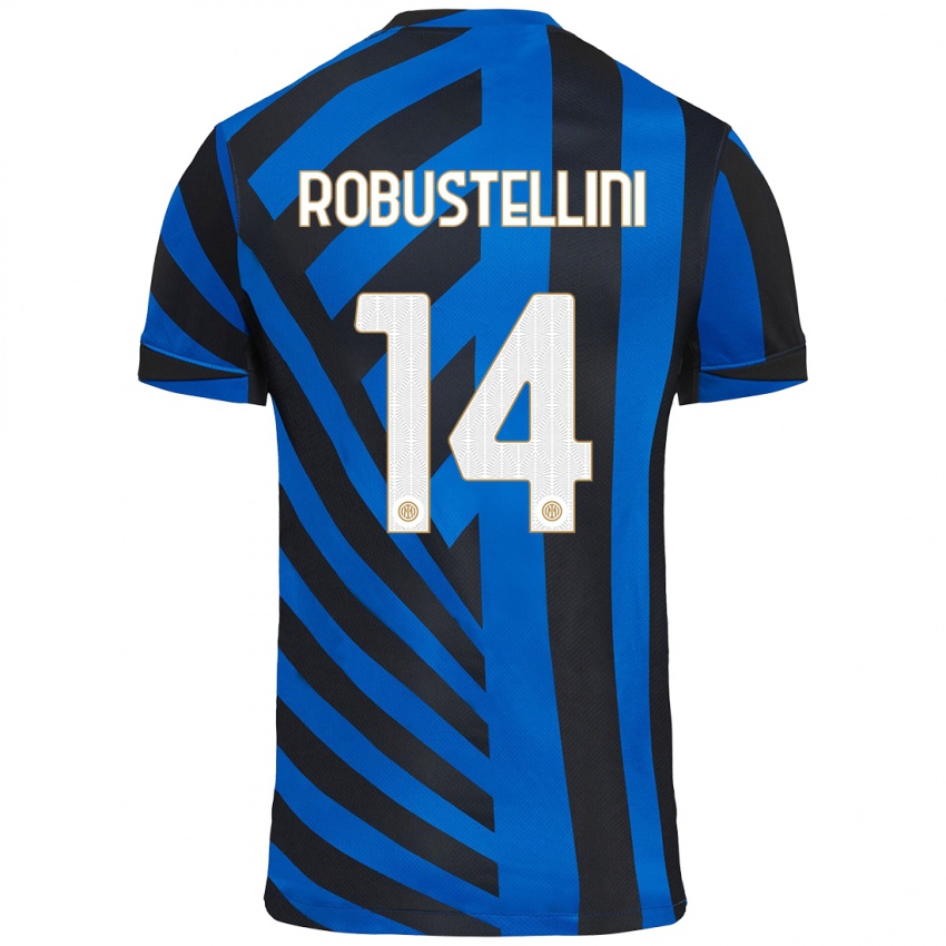 Niño Camiseta Chiara Robustellini #14 Azul Negro 1ª Equipación 2024/25 La Camisa Perú