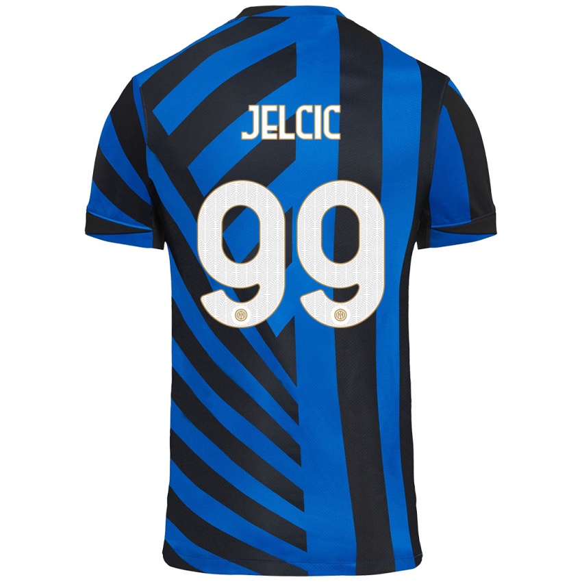 Niño Camiseta Maja Jelčić #99 Azul Negro 1ª Equipación 2024/25 La Camisa Perú