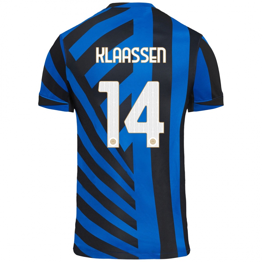 Niño Camiseta Davy Klaassen #14 Azul Negro 1ª Equipación 2024/25 La Camisa Perú