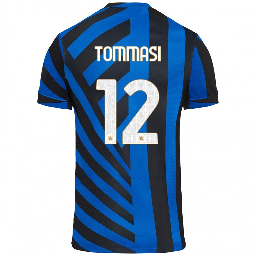 Niño Camiseta Francesco Tommasi #12 Azul Negro 1ª Equipación 2024/25 La Camisa Perú