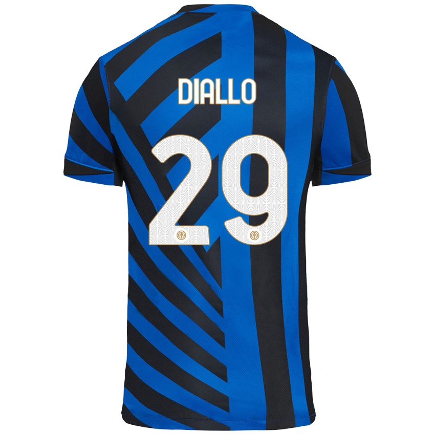 Niño Camiseta Oumar Diallo #29 Azul Negro 1ª Equipación 2024/25 La Camisa Perú