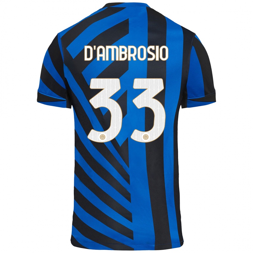 Niño Camiseta Danilo D'ambrosio #33 Azul Negro 1ª Equipación 2024/25 La Camisa Perú